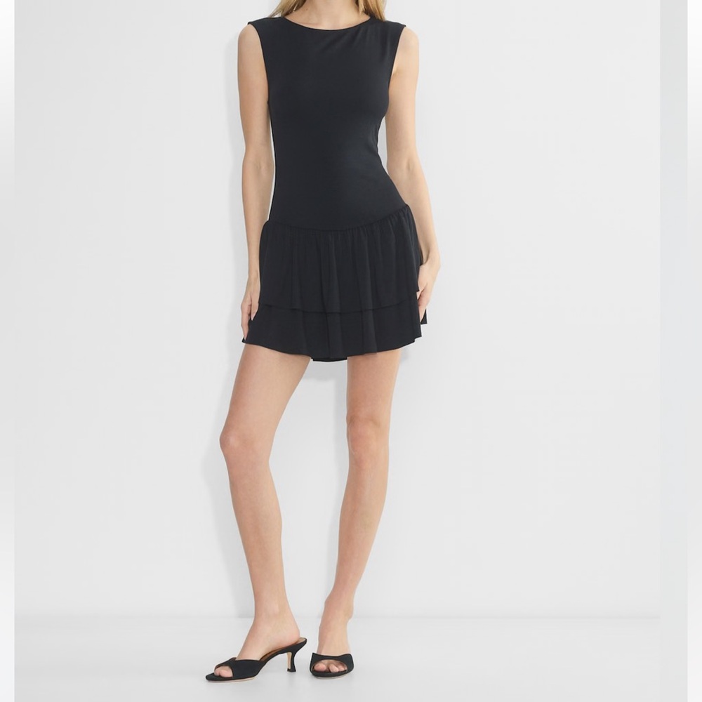 Wilfred Black Sleeveless Ruffle Dress